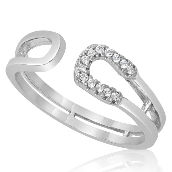 RZ-1662 Double Horseshoe CZ Ring | Teeda