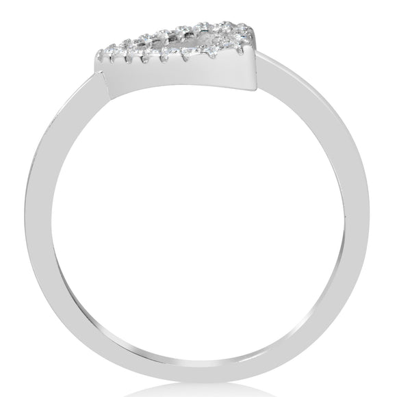 RZ-1665 Sideways Open Heart CZ Ring | Teeda