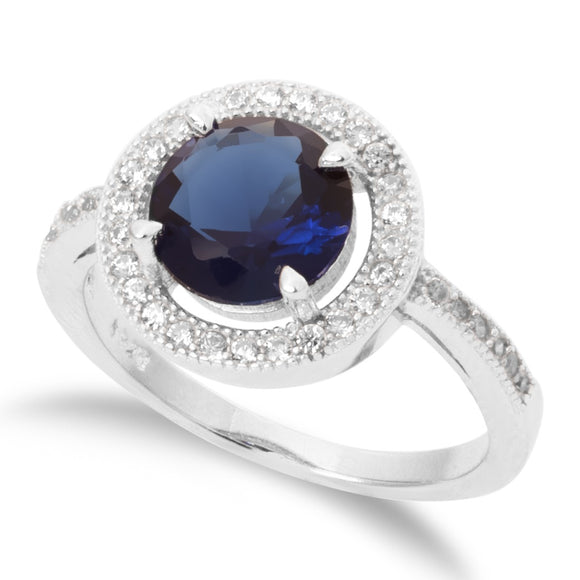 RZ-1671 Round Brilliant Cut Halo CZ Ring