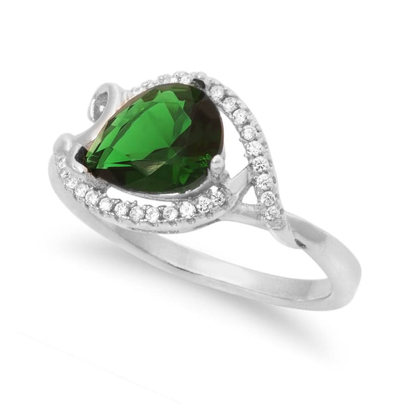 RZ-1673 Pear Shape Cubic Zirconia Ring