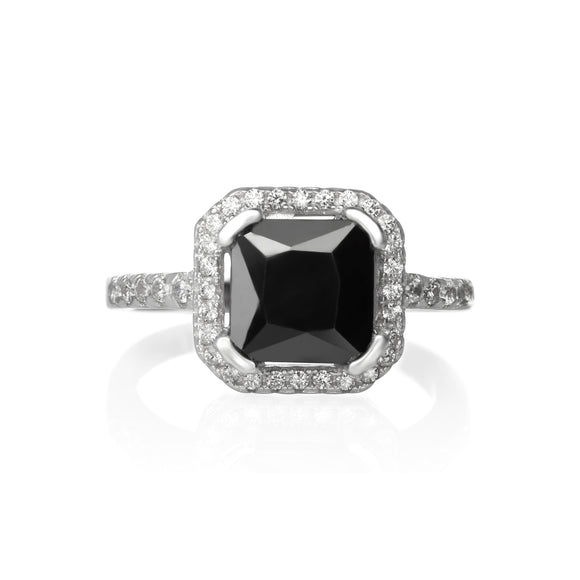 RZ-1675 Cubic Zirconia Ring - Black | Teeda