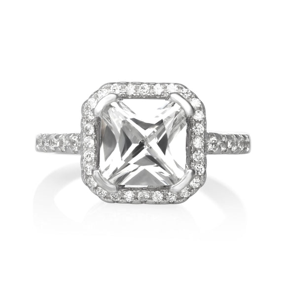 RZ-1675 Cubic Zirconia Ring - Clear | Teeda