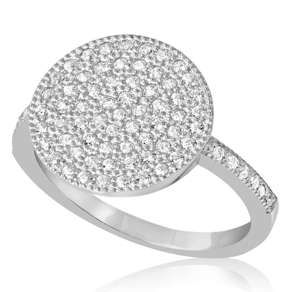 RZ-1678 Disc Micropavé CZ Ring | Teeda