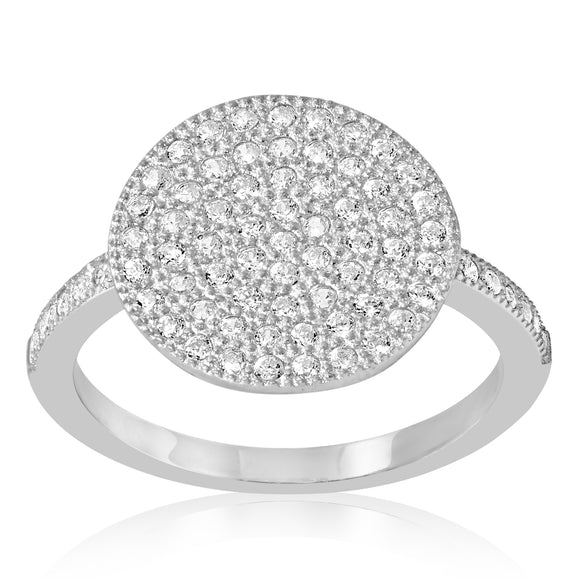 RZ-1678 Disc Micropavé CZ Ring | Teeda