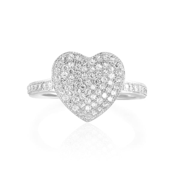 RZ-1681 Heart Micropavé CZ Ring | Teeda