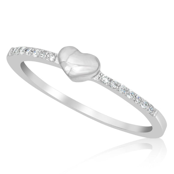 RZ-1682 Micropavé Cubic Zirconia Heart Ring