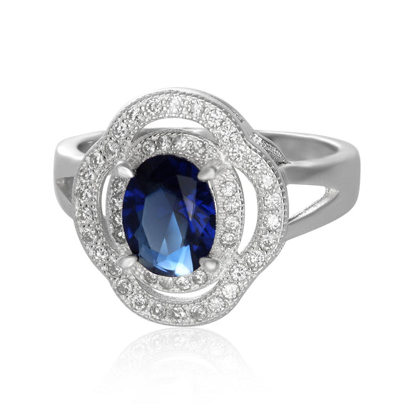 RZ-1688 Oval CZ Double Halo Ring