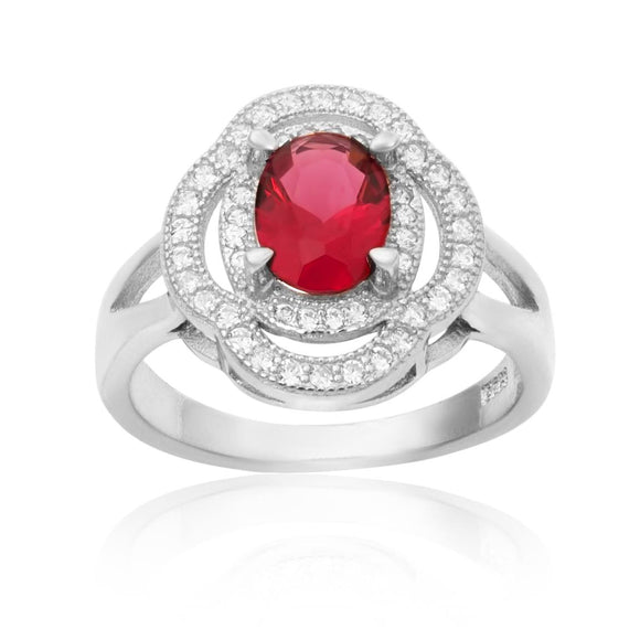 RZ-1688 Oval CZ Double Halo Ring