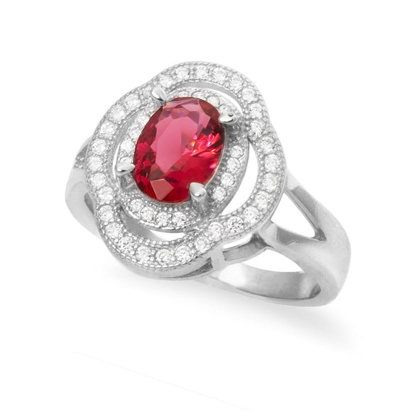 RZ-1688 Oval CZ Double Halo Ring