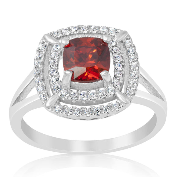 RZ-1691 Cushion Cut CZ Double Halo Ring