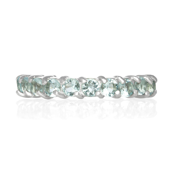 RZ-2025-AQ Prong Set CZ Eternity Band - Aqua | Teeda