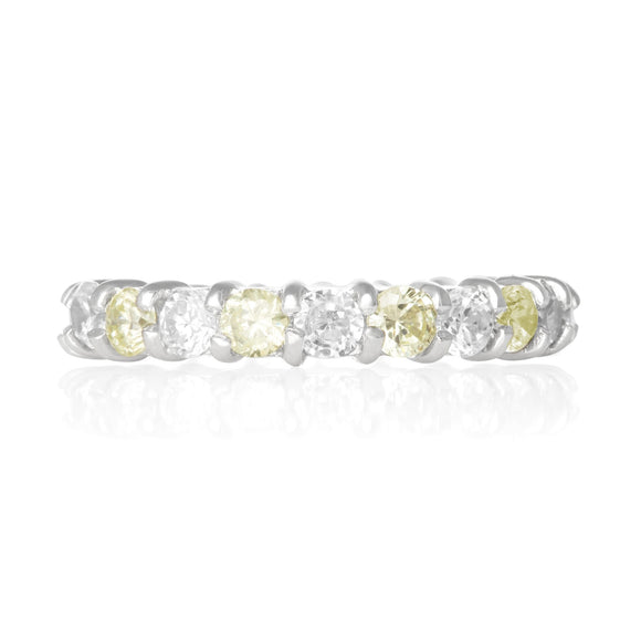 RZ-2025-PEC Prong Set CZ Eternity Band - Peridot-Clear | Teeda