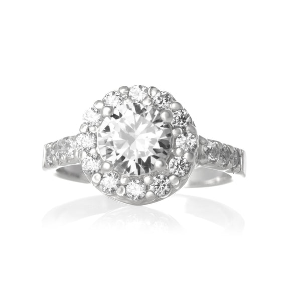 RZ-2360-C CZ Topiary Crown Ring - Clear | Teeda
