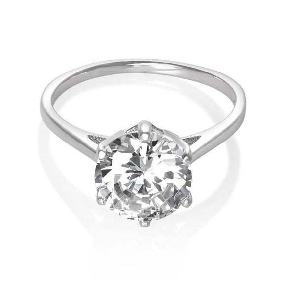 RZ-5700 Solitaire Ring 9mm Round CZ Cubic Zirconia