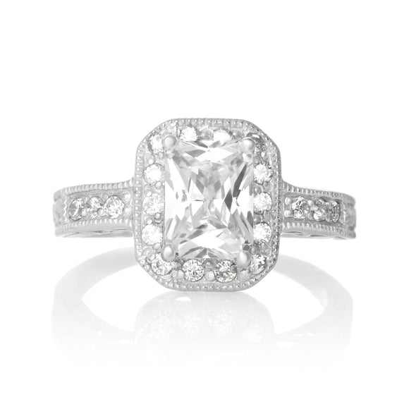 RZ-6590-C Cocktail Fancy CZ Ring - Clear | Teeda