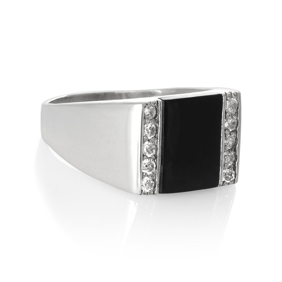 RZ-6690 Men's Inlay CZ Ring | Teeda