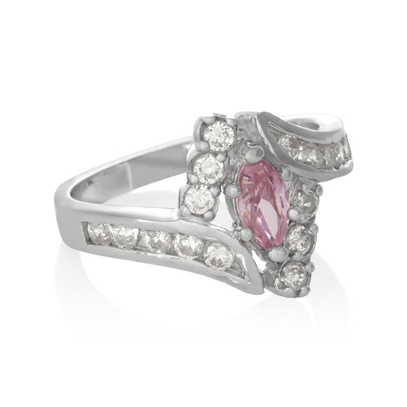 RZ-7047 Marquise Channel Set Wave CZ Ring | Teeda