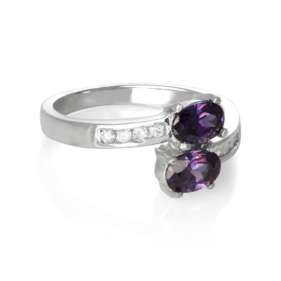 RZ-7055 Oval Duo CZ Ring | Teeda