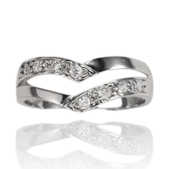 RZ-7062 Double Curve CZ Ring | Teeda