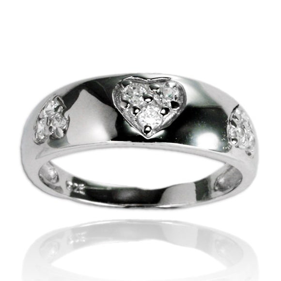 RZ-7068 Embedded Heart Treo CZ Ring | Teeda
