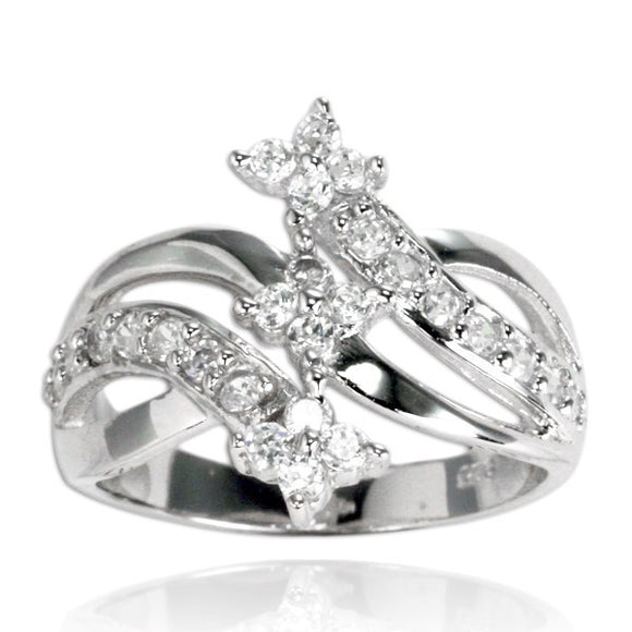 RZ-7077 Shooting Star Triplet CZ Ring | Teeda