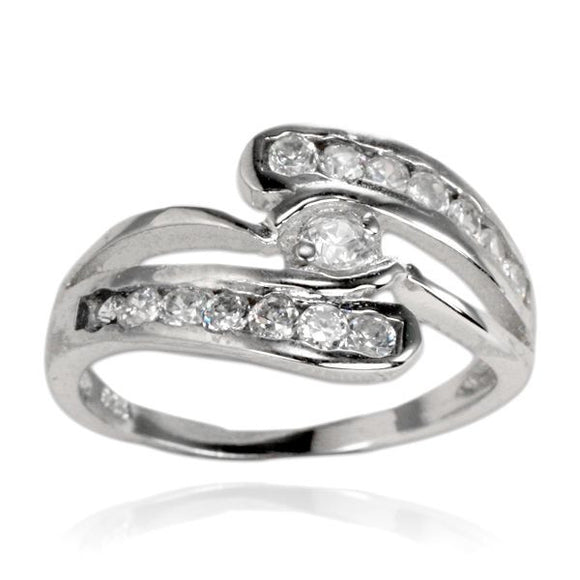 RZ-7078 Wave Channel Set CZ Ring | Teeda