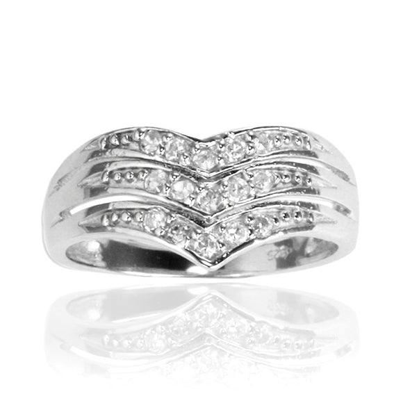 RZ-7087 Tri Curve CZ Ring | Teeda