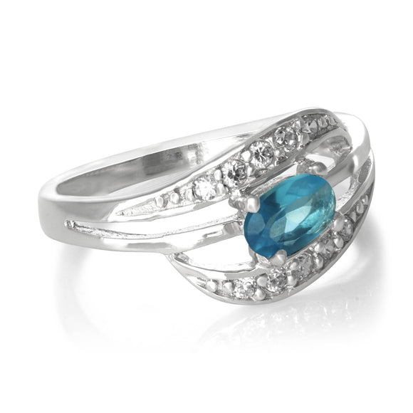 RZ-7088 Oval and Channel Set Wave CZ Ring | Teeda