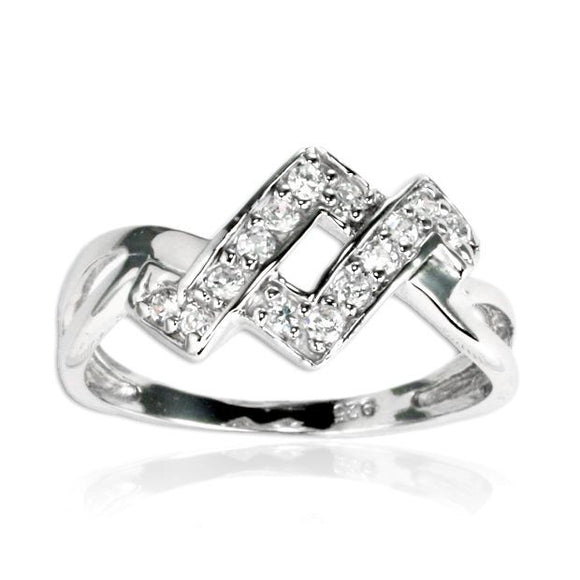 RZ-7090 Tandem Zig Zag CZ Ring | Teeda
