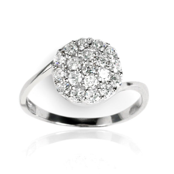 RZ-7120 Round Cluster CZ Ring | Teeda
