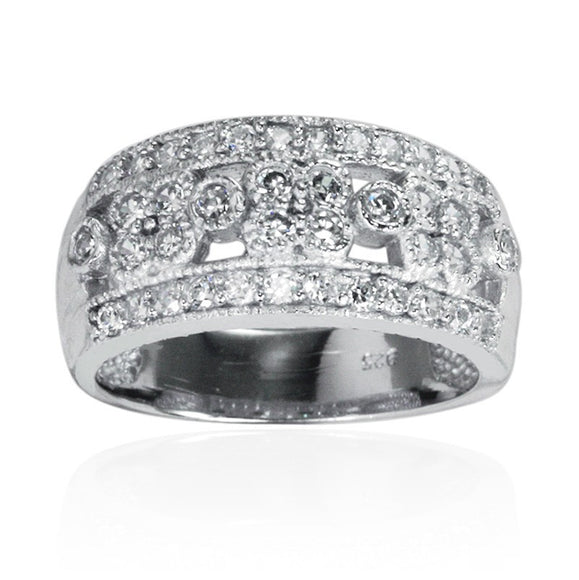 RZ-7147 Four Leaf Clover CZ Ring | Teeda