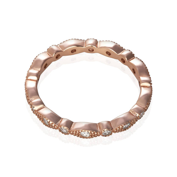 RZ-7153 Milgrain Marquise and Dot CZ Eternity Ring