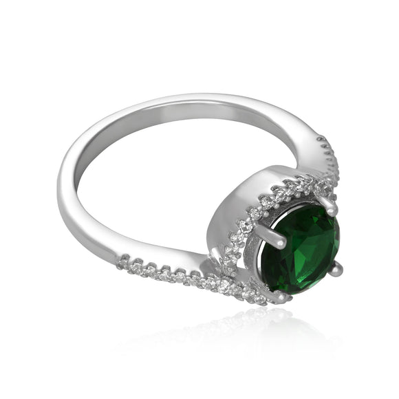 RZ-7163 Twisting Halo Cubic Zirconia Ring
