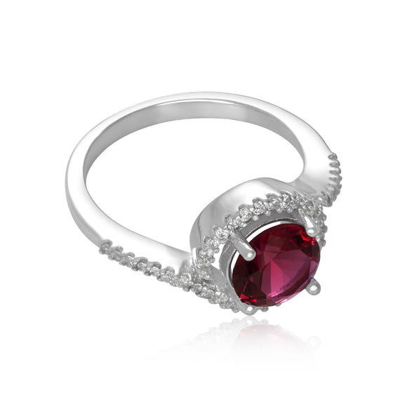 RZ-7163 Twisting Halo Cubic Zirconia Ring