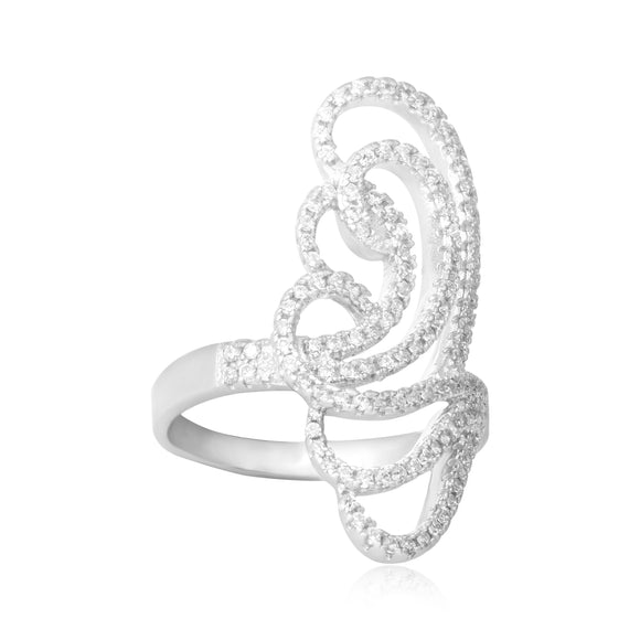 RZ-7171 Butterfly Silhouette CZ Ring | Teeda