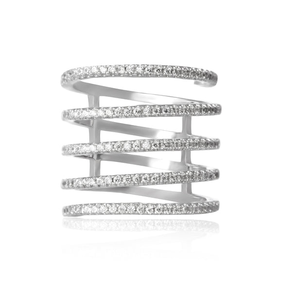 RZ-7172 Spiral Cubic Zirconia Ring | Teeda