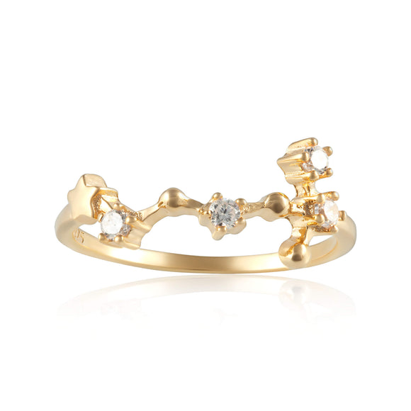 RZ-7173-G Zodiac Constellation CZ Ring - Gold Plated - Scorpio | Teeda