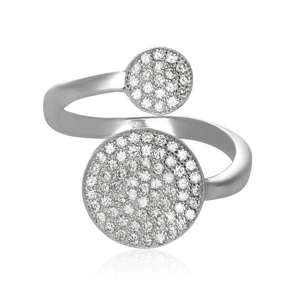 RZF-1001 Dual Disc Micropavé CZ Ring | Teeda