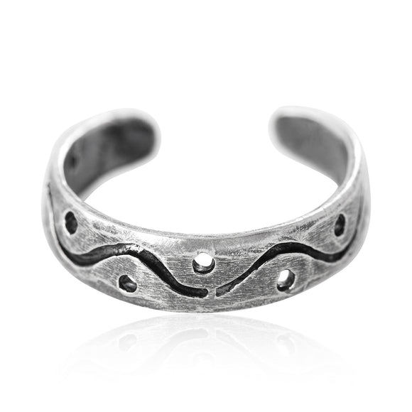 TR-1160 Wave n Dots Toe Ring | Teeda