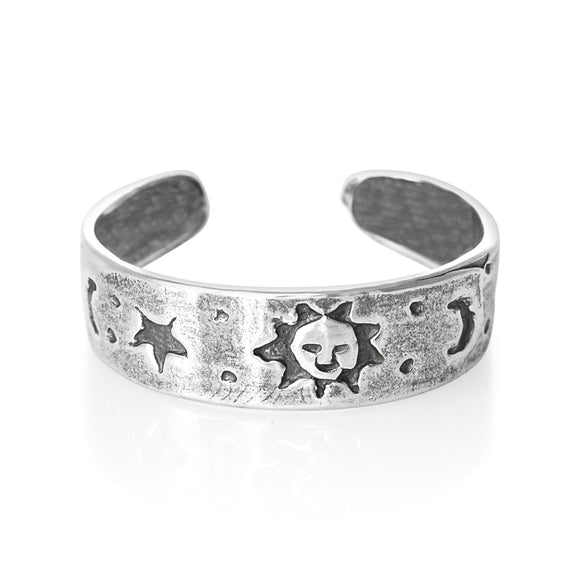 TR-1340 Star Moon Happy Sun Toe Ring | Teeda