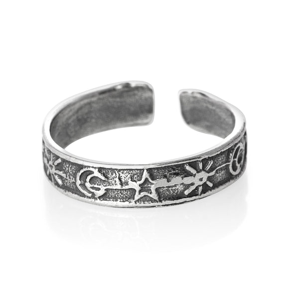 TR-1820 Star Moon Sun Toe Ring | Teeda