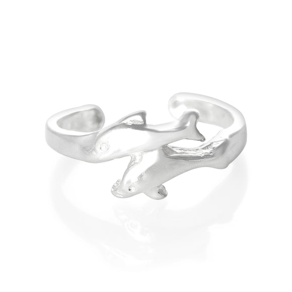 TR-2065 Swimming Dolphins Toe Ring | Teeda