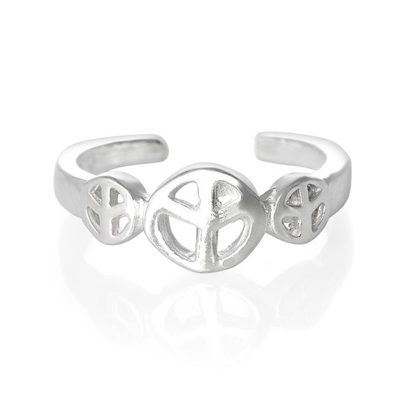 TR-2090 Peace Sign Symbol Toe Ring | Teeda