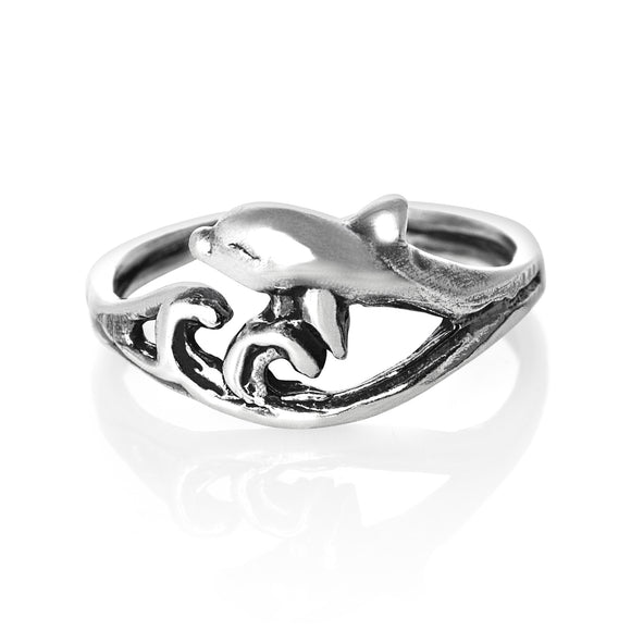 TR-2110 Surf Riding Dolphin Toe Ring | Teeda