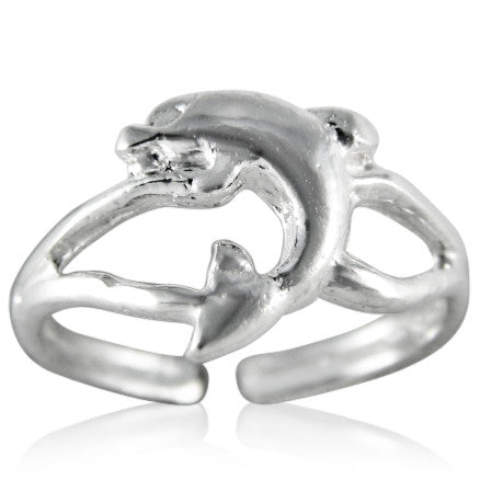 TR-2180 Leaping Dolphin Toe Ring | Teeda