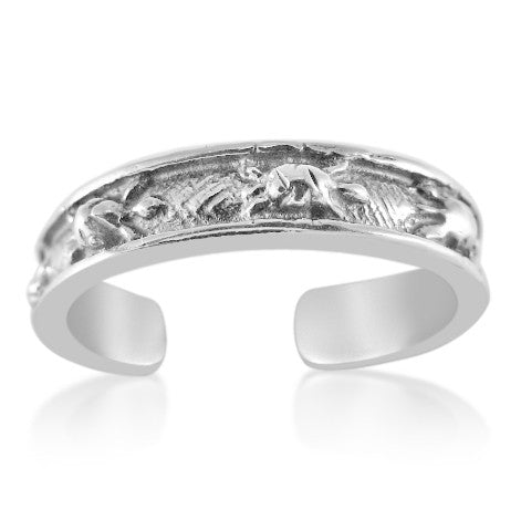 TR-2420 Row of Turtles Toe Ring | Teeda