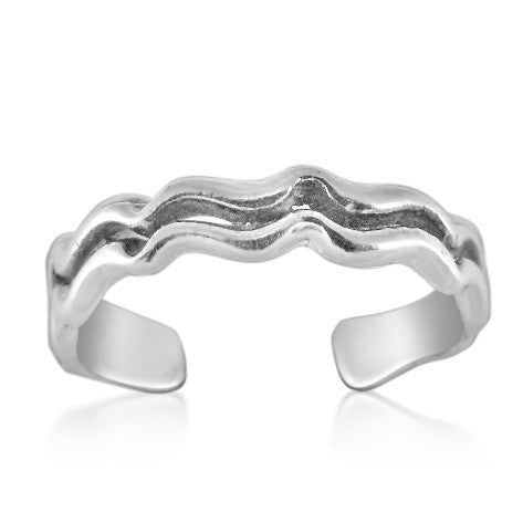 TR-2460 Dual Zig Zag Toe Ring | Teeda