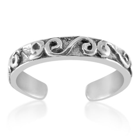 TR-2470 Scrolls Toe Ring | Teeda