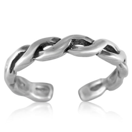 TR-2550 Modern Twist Braid Toe Ring | Teeda