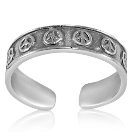 TR-2670 Peace Signs Toe Ring | Teeda